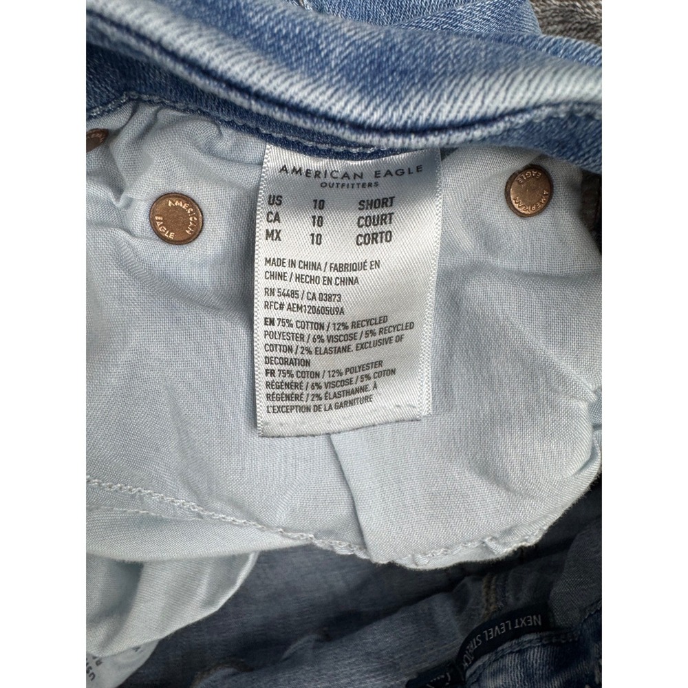 American Eagle Flare Jeans Womens 10 Blue Curvy Super High-Rise Distressed - Picture 9 of 9